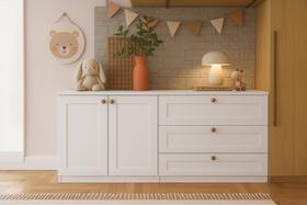 Conjunto Cômoda e Armário Provençal Infinity branco