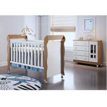 Conjunto Cômoda Fraldário Ariel e Berço Mini Cama Mirelle