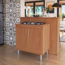 Conjunto Compacto Bancada Ilha para Cozinha Balcão Para Cooktop 0,80m 5 Bocas 2 Portas Turim