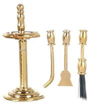 Conjunto complementar de lareira com acessórios em miniatura Dolls House