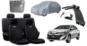 Conjunto Completo: Capa de Couro, Capa de Cobrir e Limpador de Parabrisa para Yaris 18-24