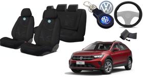Conjunto Completo: Capas para Bancos Nivus 2019-2023 + Volante + Chaveiro Volkswagen
