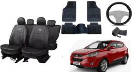 Conjunto Completo de Acessórios IX 35 10-16: Capa de Couro + Tapetes + Capa de Volante Conjunto Completo de Acessórios IX 35 10-16: Capa de Couro + Tapetes + Capa de Volante