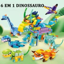 Conjunto Completo de Blocos Triceratops: Brinquedo Educativo de Montagem de Dinossauros 6 em 1 Conjunto Completo de Blocos Triceratops: Brinquedo Educativo de Montagem de Dinossauros 6 em 1