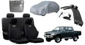 Conjunto Completo de Capa de Couro Hilux 91-03 + Capa de Cobrir + Limpador de Parabrisa