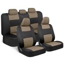 Conjunto completo de capas de assento BDK PolyPro bege sobre preto para carros