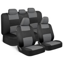 Conjunto completo de capas de assento BDK PolyPro cinza sobre preto, ajuste universal