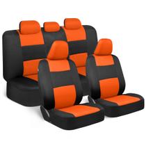 Conjunto completo de capas de assento de carro BDK PolyPro laranja sobre preto Conjunto completo de capas de assento de carro BDK PolyPro laranja sobre preto
