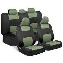 Conjunto completo de capas de assento de carro BDK PolyPro verde sobre preto