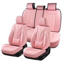 Conjunto completo de capas de assento de carro Coverado com suporte lombar rosa