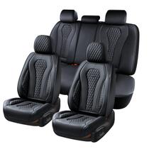 Conjunto completo de capas de assento de carro Coverado em couro impermeável preto