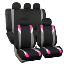 Conjunto completo de capas de assento de carro FH Group em tecido rosa universal