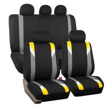 Conjunto completo de capas de assento de carro FH Group, tecido amarelo universal Conjunto completo de capas de assento de carro FH Group, tecido amarelo universal