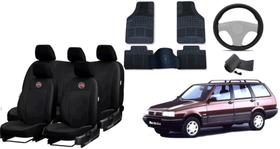 Conjunto Completo de Capas Elba 86-96: Couro, Tapetes e Volante