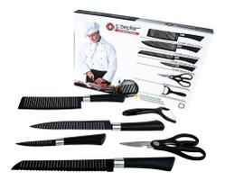 Conjunto Completo de Facas Chef - 6 Peças Antiaderentes para Cozinha Profissional