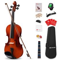 Conjunto completo de violino infantil Vangoa tamanho 1/2 com estojo e acessórios