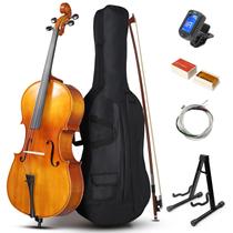 Conjunto Completo de Violoncelo Acústico 4/4 em Madeira Maciça Fosco Ktaxon Conjunto Completo de Violoncelo Acústico 4/4 em Madeira Maciça Fosco Ktaxon