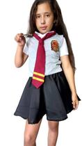 Conjunto completo Hermione Harry Potter Gravata Vestido e colete casas Infantil menina Conjunto completo Hermione Harry Potter Gravata Vestido e colete casas Infantil menina