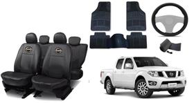 Conjunto Completo para Nissan Frontier 2015-2020: Capa de Couro, Tapetes e Volante