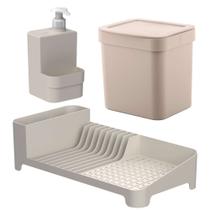 Conjunto Completo para Pia Trium com 3 Peças Bege - Ou Conjunto Completo para Pia Trium com 3 Peças Bege - Ou