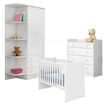 Conjunto Completo Quarto Infantil Quebec Branco Branco Conjunto Completo Quarto Infantil Quebec Branco Branco