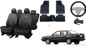 Conjunto Completo Santana 94-96: Capa de Couro + Tapetes + Capa de Volante