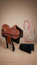 Conjunto Completo Sela Couro Manta Freio Conjunto Completo Sela Couro Manta Freio