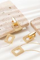 Conjunto Completo Semijoia 18k Retangulo Pedras Microzirconia