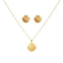 Conjunto Concha - Banhado em ouro 18k