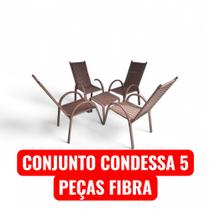 Conjunto Condessa 5 peças FIBRA jardim área sala terraço
