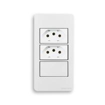 Conjunto condulete 1" 1 int+2tom suporte sleek branco