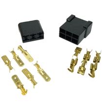 Conjunto conector 6 vias com terminais 6,3mm (macho e fêmea) ótimo acabamento resistente reforçado Conjunto conector 6 vias com terminais 6,3mm (macho e fêmea) ótimo acabamento resistente reforçado