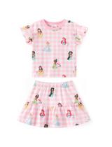 Conjunto Coordenado PATPAT Disney Princesas para Crianças Pequenas com Saia Conjunto Coordenado PATPAT Disney Princesas para Crianças Pequenas com Saia