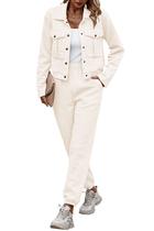 Conjunto Coordenado PRETTYGARDEN Jaqueta Shacket e Calça XL Bege