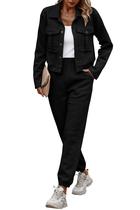 Conjunto Coordenado PRETTYGARDEN Shacket e Calça Moletom Preta XL