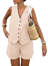 Conjunto Coordenado PRETTYGARDEN Verão 2 Peças Bege G Conjunto Coordenado PRETTYGARDEN Verão 2 Peças Bege G