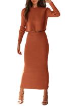 Conjunto Coordinado PRETTYGARDEN Suéter de Punto de Canalé para Mujer Talla M Conjunto Coordinado PRETTYGARDEN Suéter de Punto de Canalé para Mujer Talla M