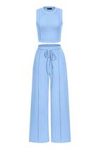 Conjunto Coordinado PRETTYGARDEN Top Corto de Tirantes Veraniego Azul Claro M Conjunto Coordinado PRETTYGARDEN Top Corto de Tirantes Veraniego Azul Claro M