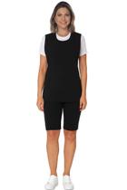 Conjunto copeira baby look + bermuda e bata