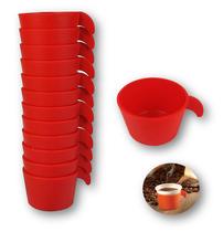 Conjunto Copete 12 Porta Copos Descartável Cantinho Café Plástico Vermelho - AMZ