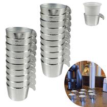 Conjunto Copete 20 Porta Copos Descartavel Cantinho Cafe Plastico Cromado - AMZ