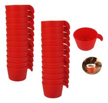 Conjunto Copete 24 Porta Copos Descartável Cantinho Café Plástico Vermelho - AMZ