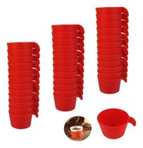 Conjunto Copete 36 Porta Copos Descartável Cantinho Café Plástico Vermelho - AMZ