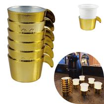 Conjunto Copete 6 Porta Copos Descartavel Cantinho Cafe Plastico Dourado - AMZ Conjunto Copete 6 Porta Copos Descartavel Cantinho Cafe Plastico Dourado - AMZ