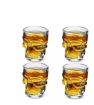 Conjunto Copinhos De Shot Vidro Caveira Dose Whisky 4 Unidades