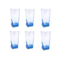 Conjunto Copo de Vidro Azul 320ml Design Único e Sofisticado Praticasa Conjunto Copo de Vidro Azul 320ml Design Único e Sofisticado Praticasa