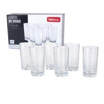Conjunto Copo De Vidro Transparente 300ml Água Suco Drink Resistente Vai ao Microondas e Lava Louças Uso Diário Casa Bar Restaurante Buffet