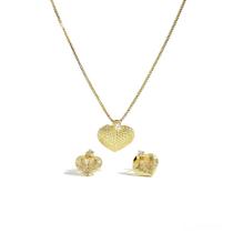 Conjunto Coração Pequeno Trabalhado Zircônia