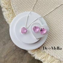 Conjunto coração Rosa Conjunto coração Rosa