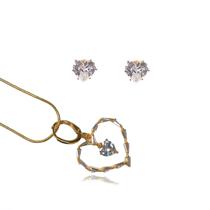 Conjunto Coracao Trabalhado Com Zirconias Conjunto Coracao Trabalhado Com Zirconias